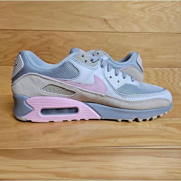 Nike Air Max 90 Vast Grey Pink Wolf Grey Mens Shoe Sneaker CW7483-001 - Picture 7 of 11